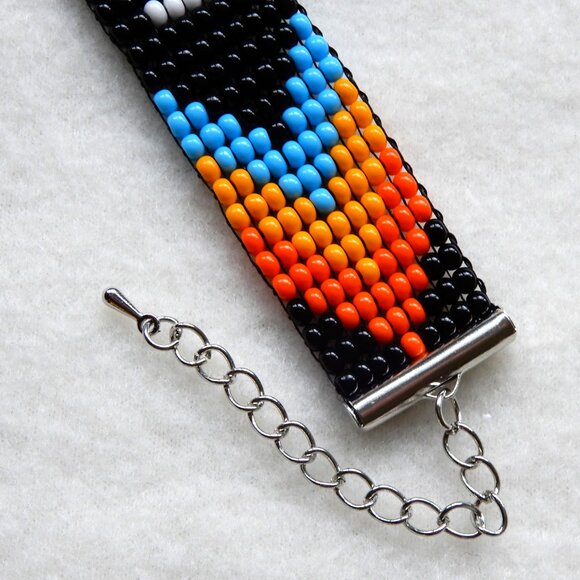 404 bead bracelet, Atlanta MARTA colors, handmade, adjustable length - Picture 3 of 3
